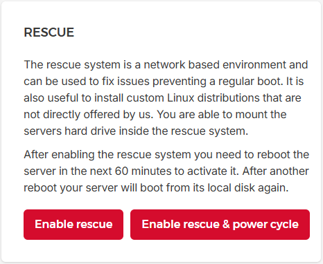 VPS Rescue Environment